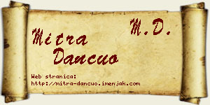 Mitra Dančuo vizit kartica